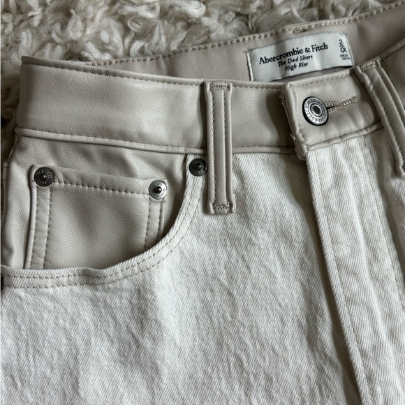 Abercrombie & Fitch Cream Jean Shorts - Picture 2 of 4